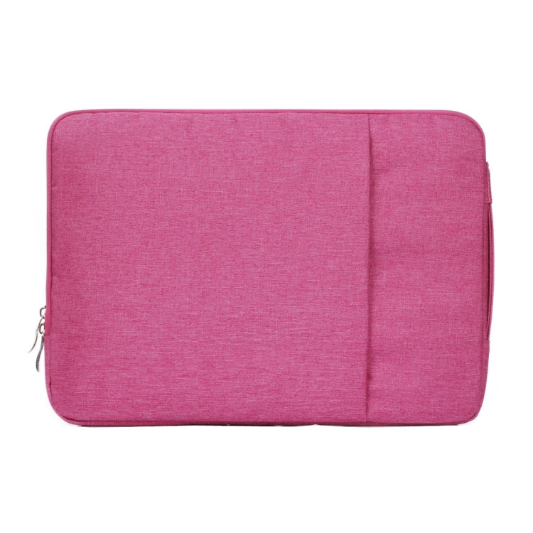 15.4 inch Universal Fashion Soft Laptop Denim Bags Portable Zipper Notebook Laptop Case Pouch for MacBook Air / Pro, Lenovo and other Laptops, Size: 39.2x28.5x2cm (Magenta) - by buy2fix | Online Shopping UK | buy2fix