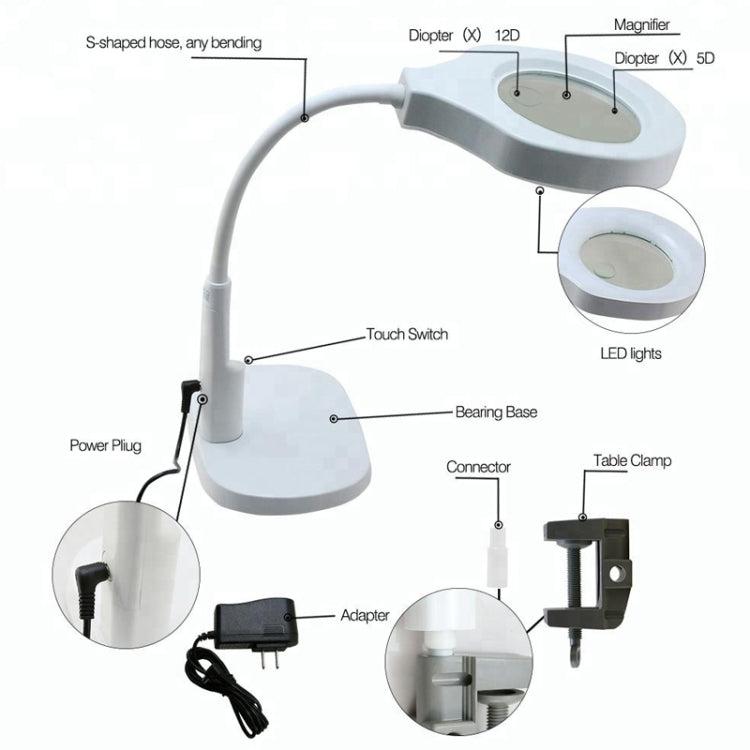 BEST Desktop Multi-function Portable Magnifying Lamp (Voltage 220V) - Microscope Magnifier Series by BEST | Online Shopping UK | buy2fix