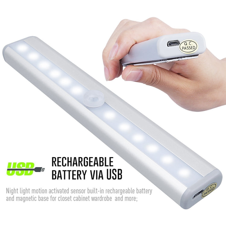 USB0406 Motion Sensor LED Night Light, White Light, 100LM, Rechargeable, 6000-6500K, 3 Switch Modes - Sensor LED Lights by buy2fix | Online Shopping UK | buy2fix