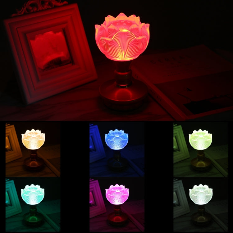 2pcs Household LED Lotus Lights for Buddha Electronic Altar Lamp, CN Plug(Colorful Light) - Holiday Lights by buy2fix | Online Shopping UK | buy2fix