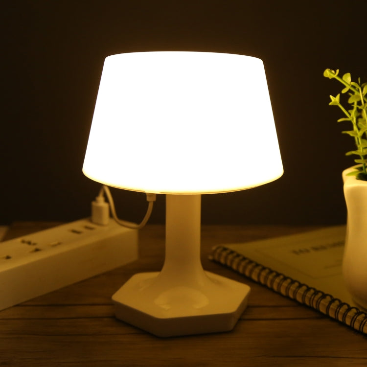 F806 USB White Light / Warm White Light Switch LED Desk Lamp (White) - by buy2fix | Online Shopping UK | buy2fix