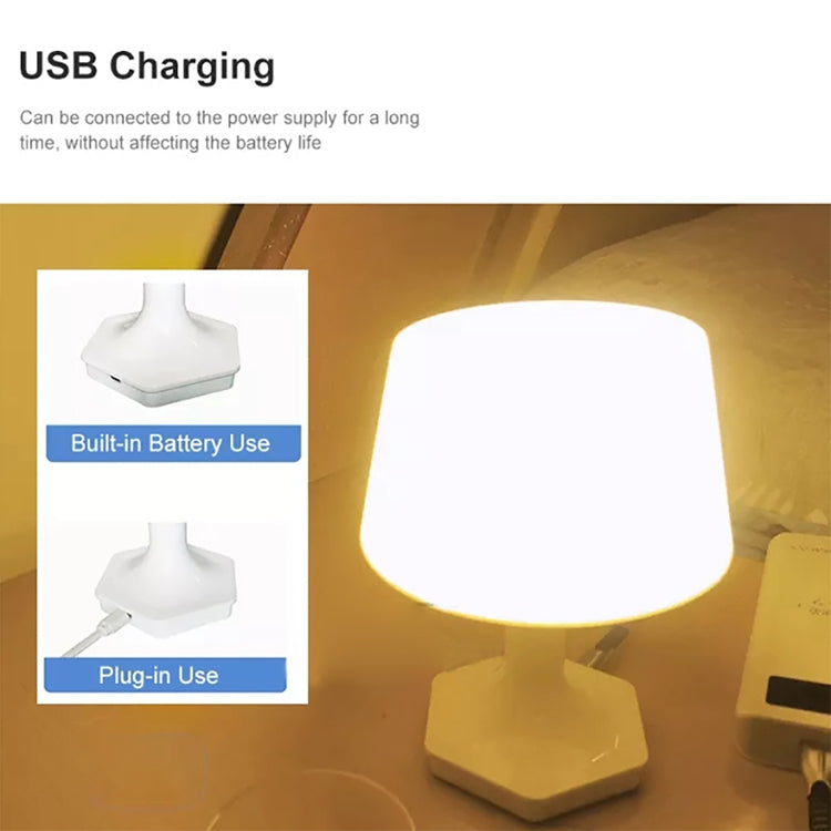 F806 USB White Light / Warm White Light Switch LED Desk Lamp (White) - by buy2fix | Online Shopping UK | buy2fix