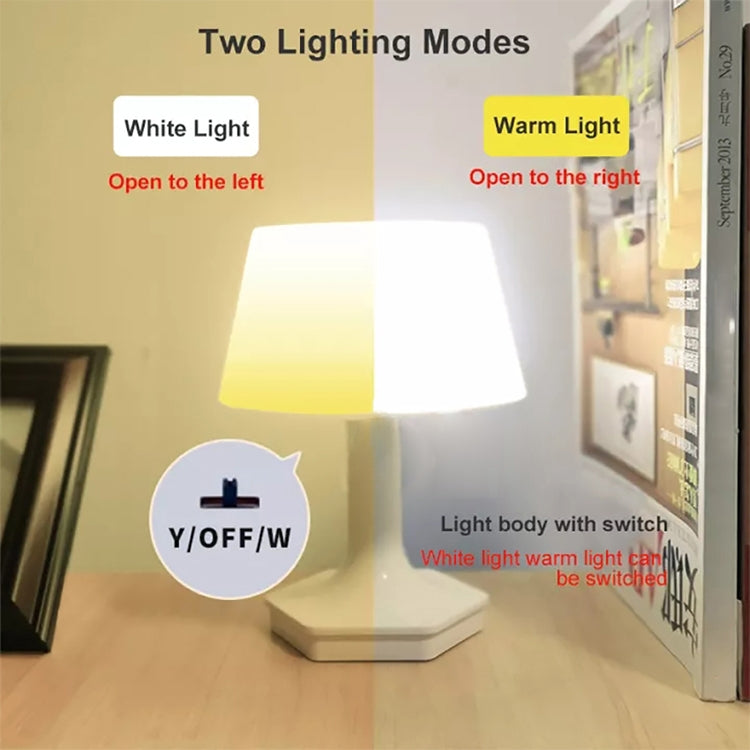 F806 USB White Light / Warm White Light Switch LED Desk Lamp (White) - by buy2fix | Online Shopping UK | buy2fix
