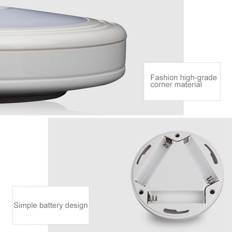 0.3W White Light Round Shape LED PIR Sensor Light , 6 LEDs 30 LM SMD-3528 for Cabinets - Sensor LED Lights by buy2fix | Online Shopping UK | buy2fix
