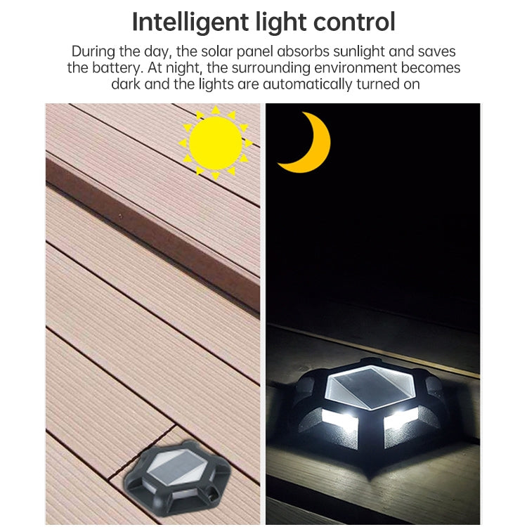 6 LEDs Outdoor Waterproof Aluminum Alloy High Compression Solar Buried Light Road Lighting Lamp, Color Temperature: 6000K (Black White Light) - Buried Lights by buy2fix | Online Shopping UK | buy2fix