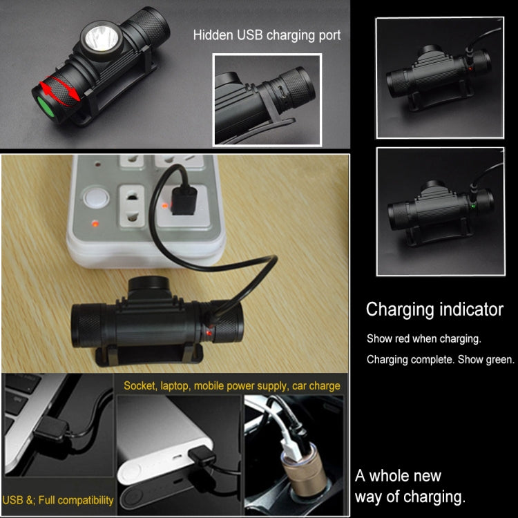 D10 5W XML-2 IPX6 Waterproof Headband Light, 1200 LM USB Charging Adjustable Outdoor LED Headlight - Headlamp by buy2fix | Online Shopping UK | buy2fix