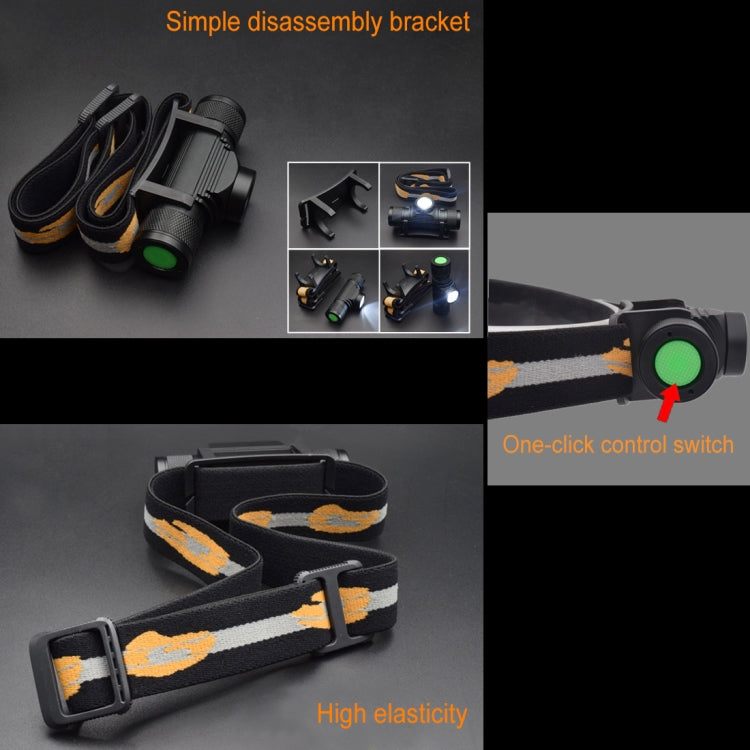 D10 5W XML-2 IPX6 Waterproof Headband Light, 1200 LM USB Charging Adjustable Outdoor LED Headlight - Headlamp by buy2fix | Online Shopping UK | buy2fix