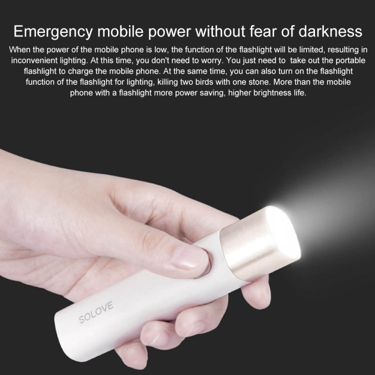 Original Xiaomi Youpin SOLOVE LED Flashlight 3000mAh USB Multi-function Portable Lighting(Black) - LED Flashlight by Xiaomi | Online Shopping UK | buy2fix