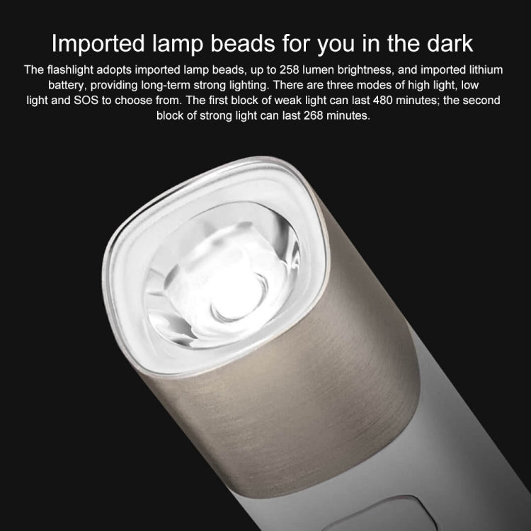 Original Xiaomi Youpin SOLOVE LED Flashlight 3000mAh USB Multi-function Portable Lighting(Black) - LED Flashlight by Xiaomi | Online Shopping UK | buy2fix