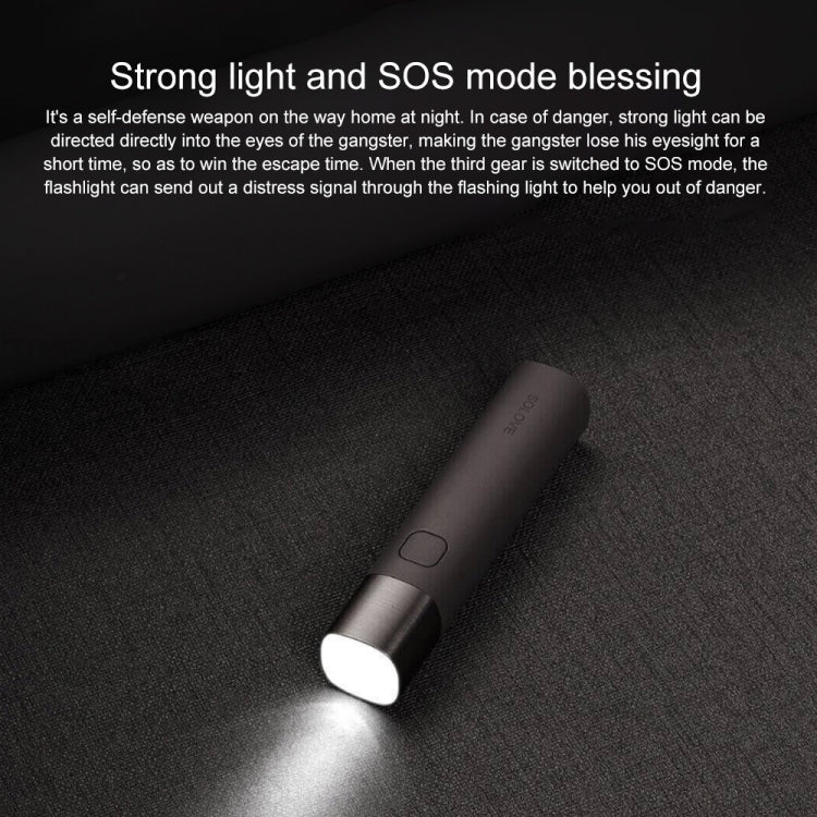 Original Xiaomi Youpin SOLOVE LED Flashlight 3000mAh USB Multi-function Portable Lighting(Black) - LED Flashlight by Xiaomi | Online Shopping UK | buy2fix