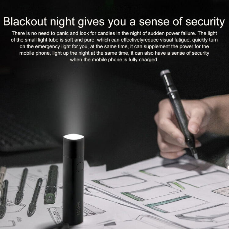 Original Xiaomi Youpin SOLOVE LED Flashlight 3000mAh USB Multi-function Portable Lighting(Black) - LED Flashlight by Xiaomi | Online Shopping UK | buy2fix