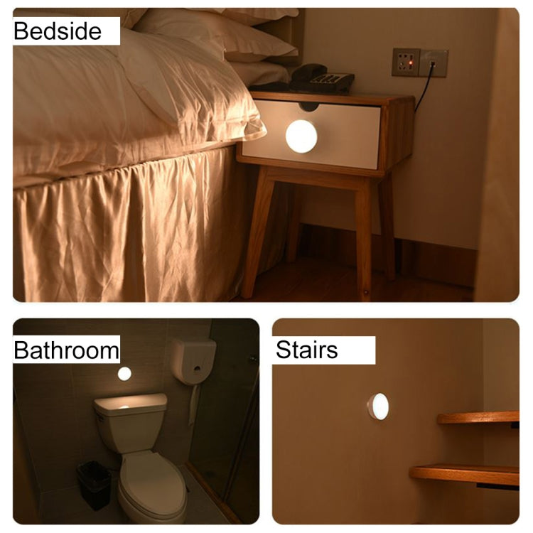 R10 USB Charging LED PIR Sensor Night Light , 4000K Emergency Light Cabinet Lamp, Sensor Distance: about 3m, DC 4.5V(Yellow) - Sensor LED Lights by buy2fix | Online Shopping UK | buy2fix