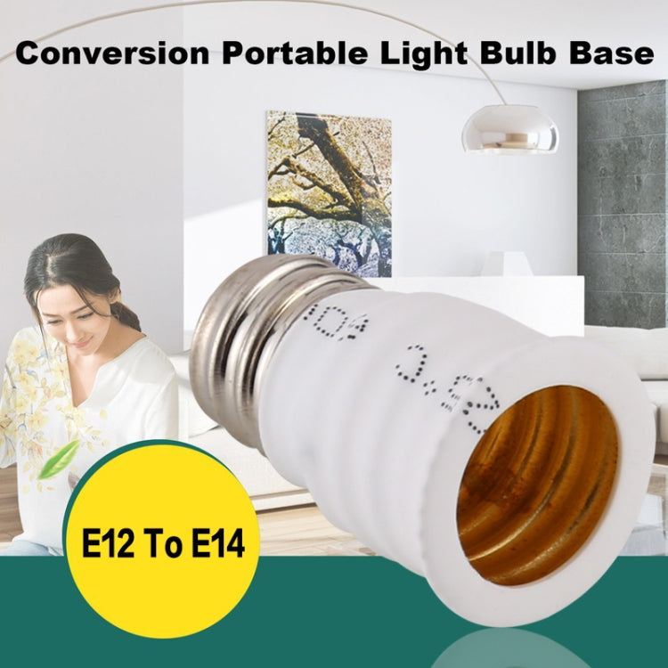 E12 to E14 Light Lamp Bulbs Adapter Converter (White) - Connector & Plug by buy2fix | Online Shopping UK | buy2fix