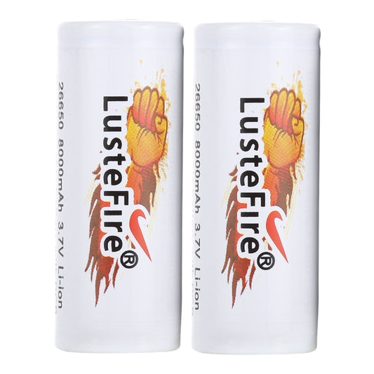 LusteFire 2 PCS 8000mAh 3.7V 26650 Lithium Rechargeable Battery with PCB by buy2fix