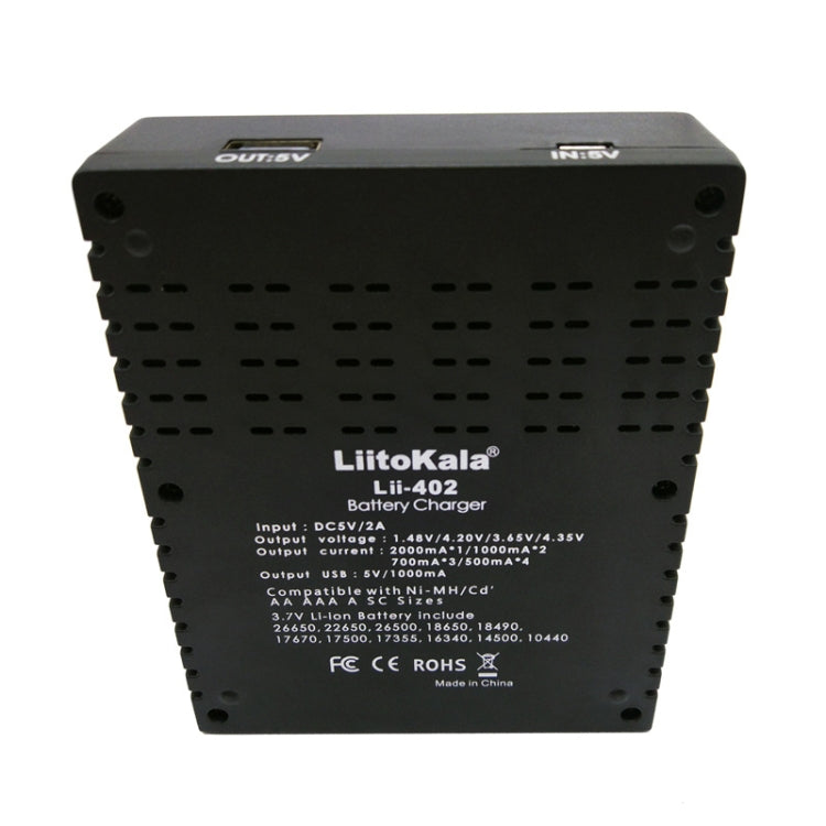 LiitoKala lii-402 4 In 1 Lithium Battery Charger for Li-ion IMR 18650, 18490, 18350, 17670, 17500, 16340(RCR123), 14500, 10440 - Charger & Converter by buy2fix | Online Shopping UK | buy2fix