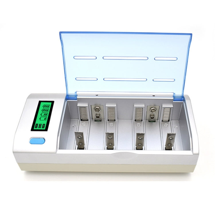 AC 100-240V 4 Slot Battery Charger for AA & AAA & C / D Size Battery, with LCD Display, UK Plug - Charger & Converter by buy2fix | Online Shopping UK | buy2fix