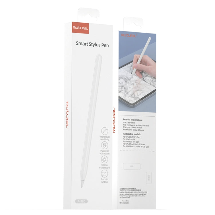 Mutural P-980 Tilt Pressure Sensor Capacitive Stylus Pen with Palm Rejection for iPad after 2018 by Mutural