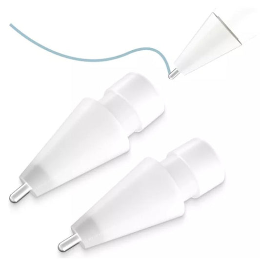 M2 Short Metal Pen Tip for Apple Pencil 1 / 2 (White) by buy2fix