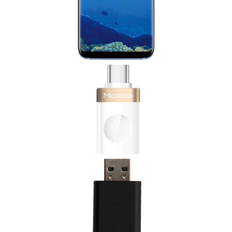 Mcdodo OT-1942 USB-C / Type-C to USB 3.0 AF Data Transmission Charging OTG Adapter(Gold) - OTG Adapter by Mcdodo | Online Shopping UK | buy2fix