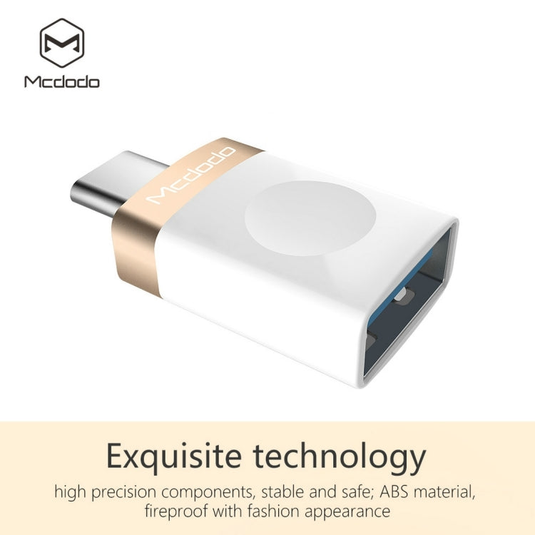 Mcdodo OT-1942 USB-C / Type-C to USB 3.0 AF Data Transmission Charging OTG Adapter(Gold) - OTG Adapter by Mcdodo | Online Shopping UK | buy2fix