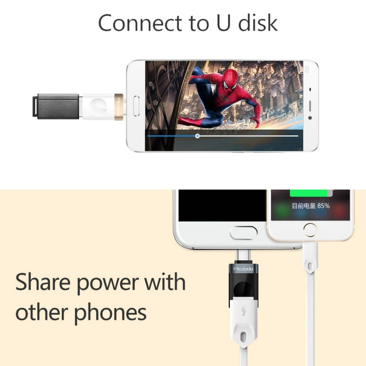 Mcdodo OT-1942 USB-C / Type-C to USB 3.0 AF Data Transmission Charging OTG Adapter(Gold) - OTG Adapter by Mcdodo | Online Shopping UK | buy2fix