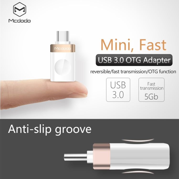 Mcdodo OT-1942 USB-C / Type-C to USB 3.0 AF Data Transmission Charging OTG Adapter(Gold) - OTG Adapter by Mcdodo | Online Shopping UK | buy2fix
