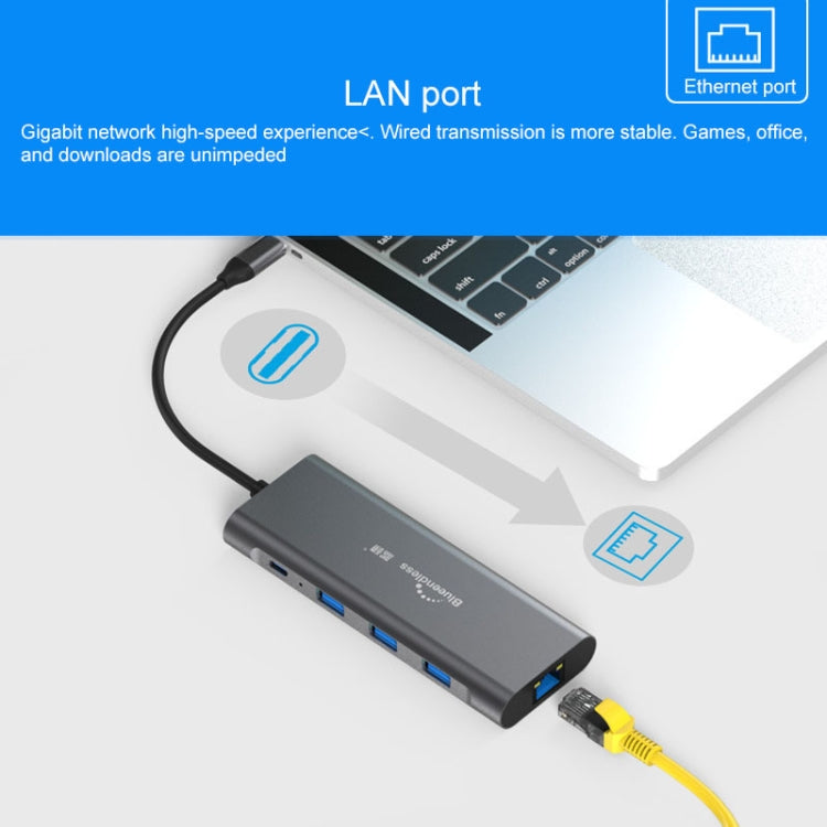 Blueendless 9 In 1 Multi-function Type-C / USB-C HUB Expansion Dock - USB HUB by Blueendless | Online Shopping UK | buy2fix
