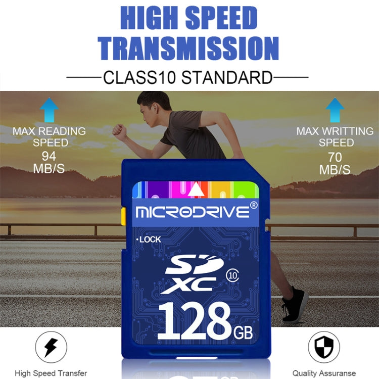 Microdrive 128GB High Speed Class 10 SD Memory Card for All Digital Devices with SD Card Slot - SD Card by buy2fix | Online Shopping UK | buy2fix