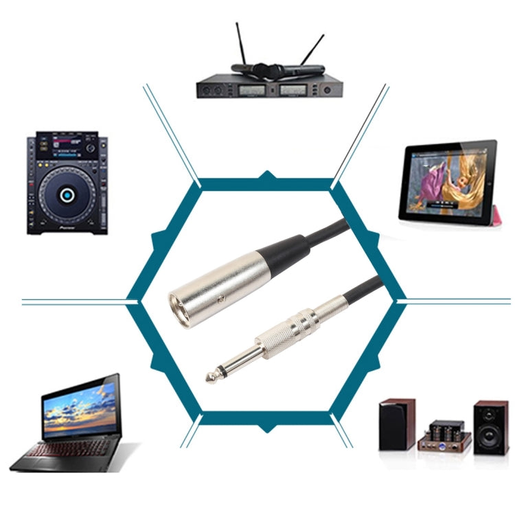 10m XLR 3-Pin Male to 1/4 inch (6.35mm) Mono Shielded Microphone Audio Cord Cable by buy2fix