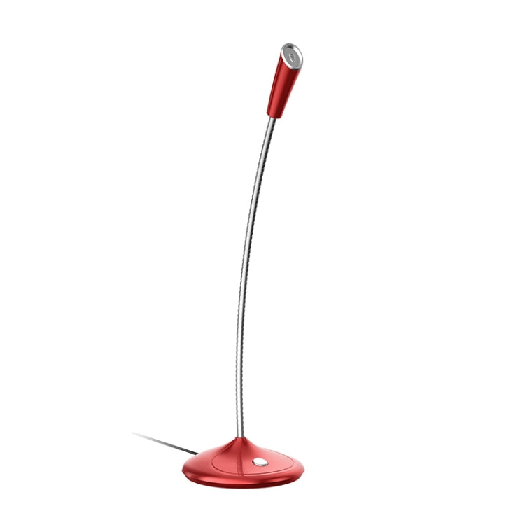BK Desktop Gooseneck Adjustable USB Wired Audio Microphone, Built-in Sound Card, Compatible with PC / Mac for Live Broadcast, Show, KTV, etc.(Red) - Microphone by buy2fix | Online Shopping UK | buy2fix