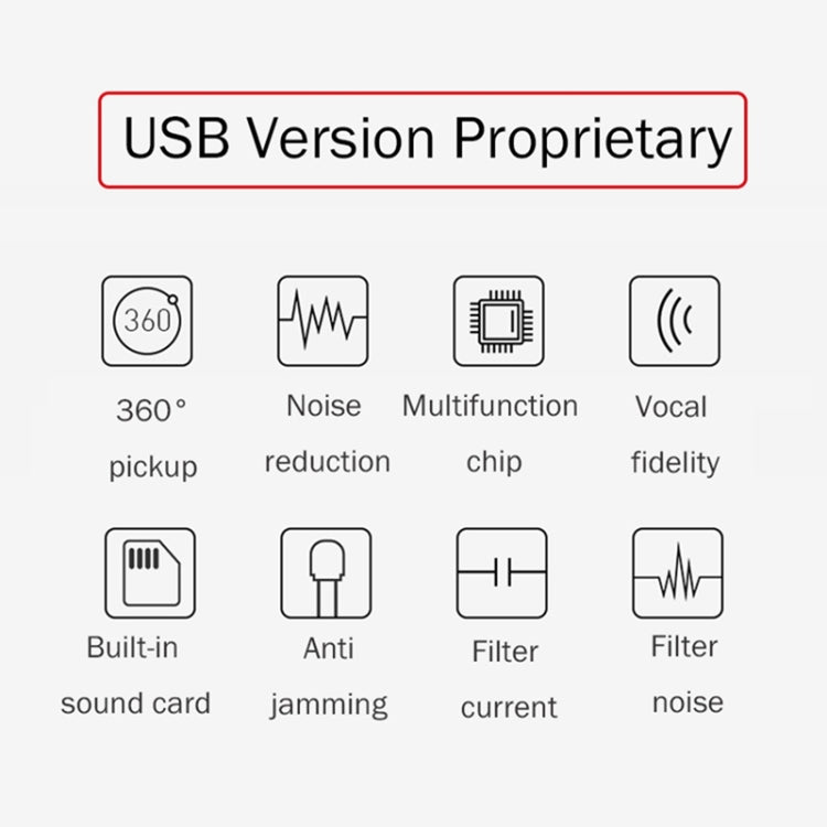 BK Desktop Gooseneck Adjustable USB Wired Audio Microphone, Built-in Sound Card, Compatible with PC / Mac for Live Broadcast, Show, KTV, etc.(Red) - Microphone by buy2fix | Online Shopping UK | buy2fix