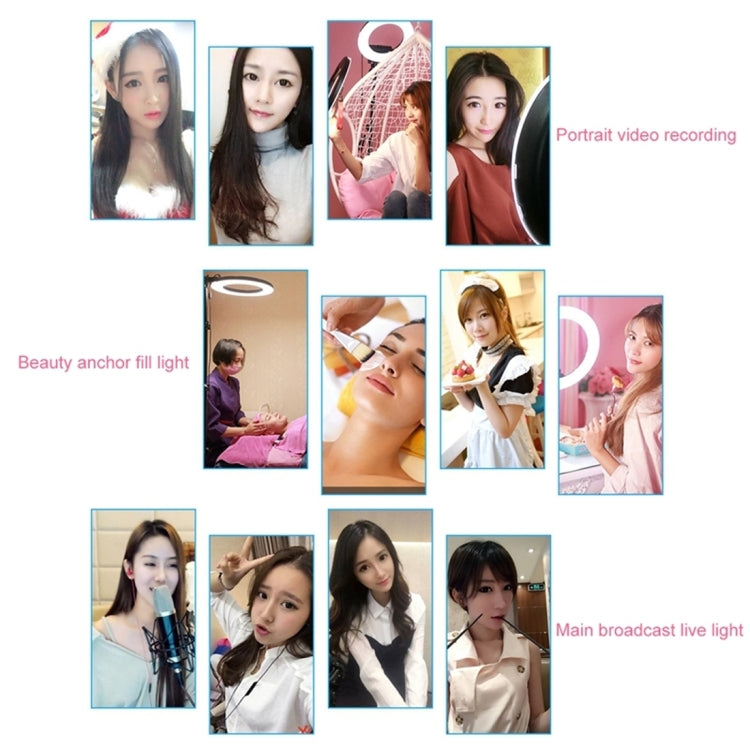 18 inch 55W Two-speed Dimmable Anchor Photography Self-timer LED Ring Fill-in Light with Tripod by buy2fix