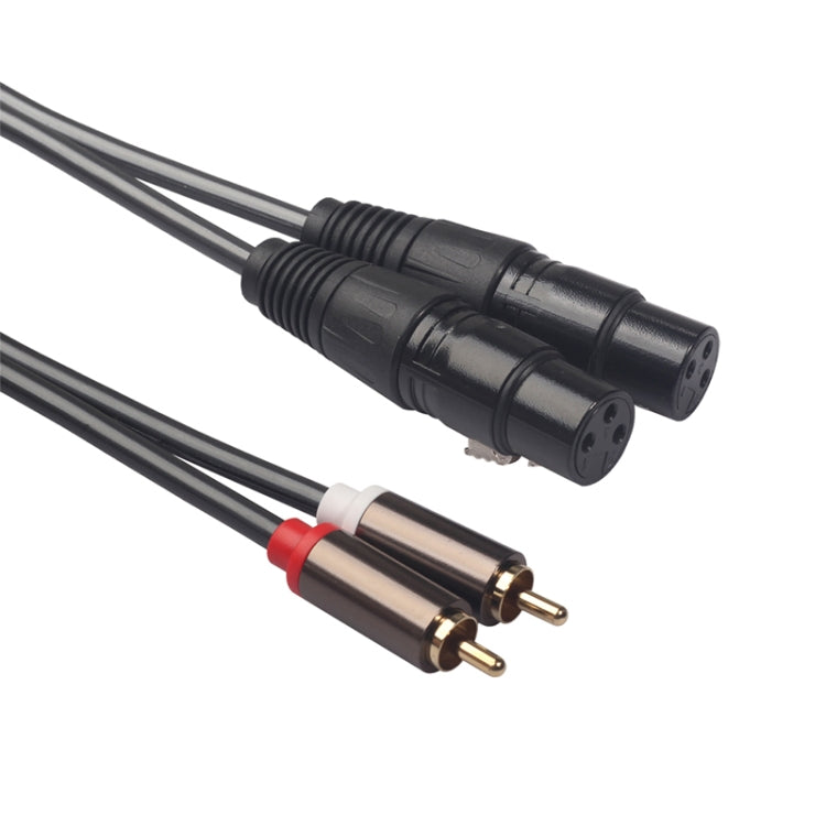 366120-15 2 RCA Male to 2 XLR 3 Pin Female Audio Cable, Length: 1.5m - Microphone Audio Cable & Connector by buy2fix | Online Shopping UK | buy2fix