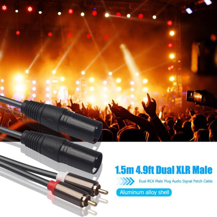 366120-15 2 RCA Male to 2 XLR 3 Pin Female Audio Cable, Length: 1.5m - Microphone Audio Cable & Connector by buy2fix | Online Shopping UK | buy2fix