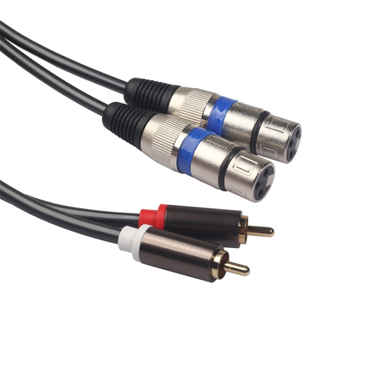 366156-15 2 RCA Male to 2 XLR 3 Pin Female Audio Cable, Length: 1.5m - Microphone Audio Cable & Connector by buy2fix | Online Shopping UK | buy2fix