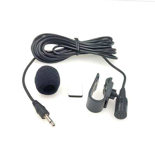 ZJ025MR Stick-on Clip-on Lavalier 3.5mm Jack Mono Microphone for Car GPS / Bluetooth Enabled Audio DVD External Mic, Cable Length: 3m by buy2fix