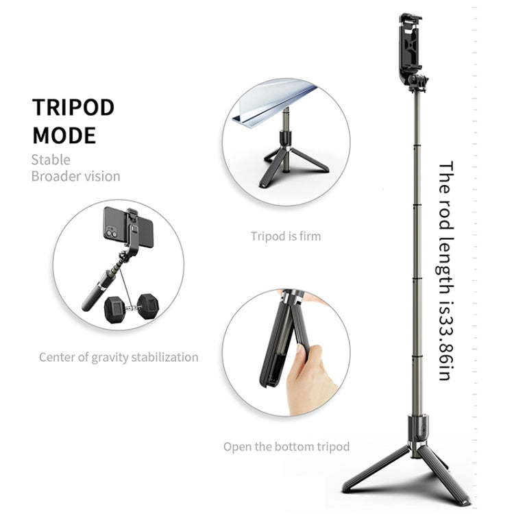 L03 Aluminum Alloy Foldable Bluetooth Tripod Selfie Stick (Black) - Selfie Sticks by buy2fix | Online Shopping UK | buy2fix
