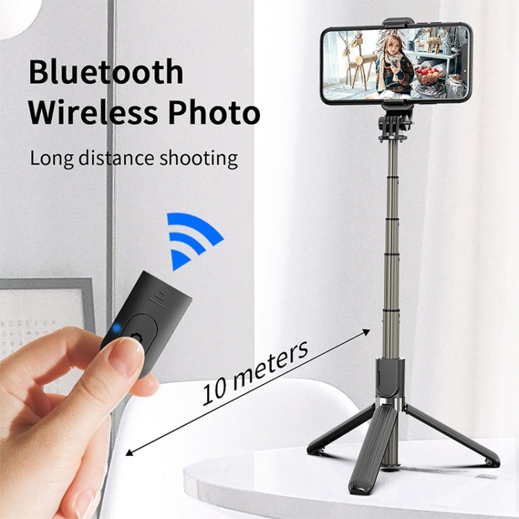 L03 Aluminum Alloy Foldable Bluetooth Tripod Selfie Stick (Black) - Selfie Sticks by buy2fix | Online Shopping UK | buy2fix