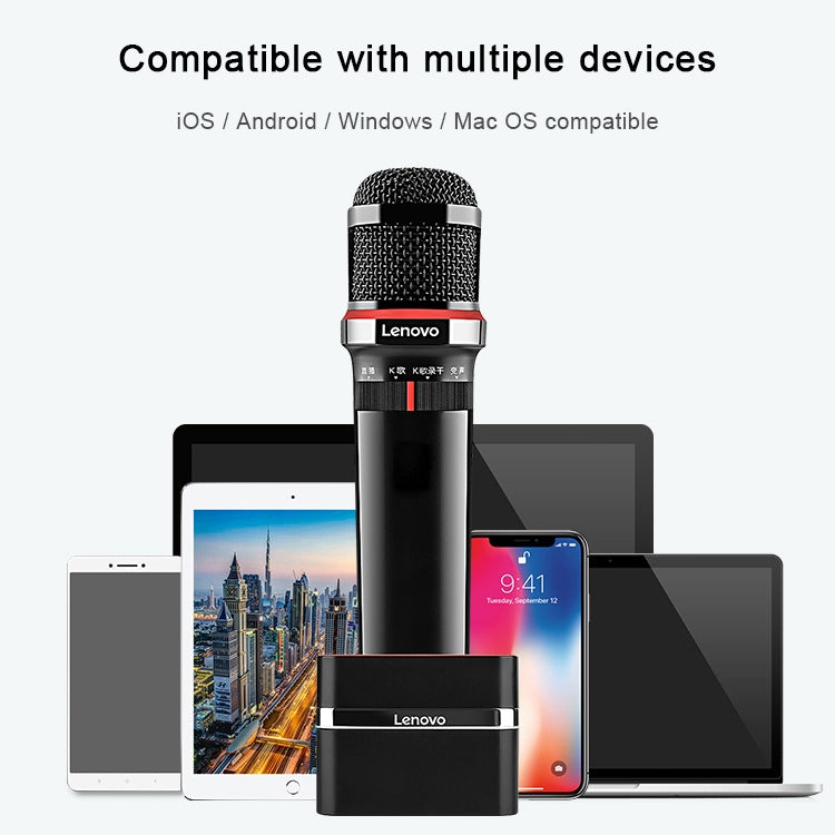 Original Lenovo UM20-U K Song Wireless Digital Microphone Live Recording Equipment with Wireless Receiver (Black) by Lenovo