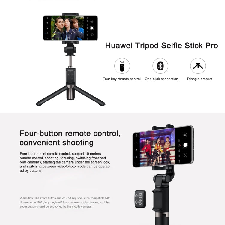Original Huawei Wireless Bluetooth Tripod Self Timer Selfie Stick (Black) - Selfie Sticks by Huawei | Online Shopping UK | buy2fix