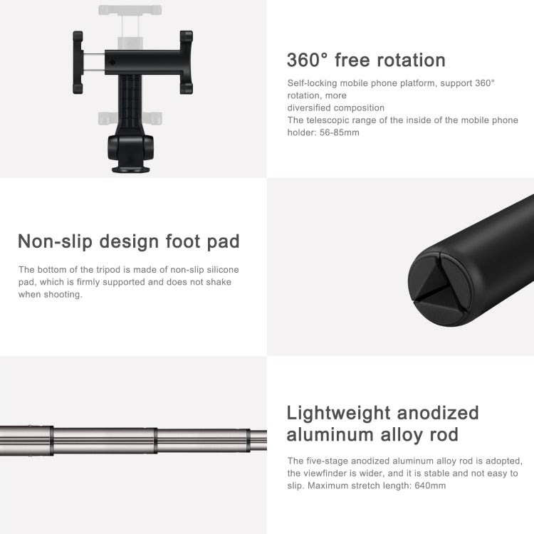 Original Huawei Wireless Bluetooth Tripod Self Timer Selfie Stick (Black) - Selfie Sticks by Huawei | Online Shopping UK | buy2fix