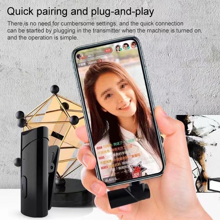 MY-M6 8 Pin Port Portable Smart Noise Reduction 2.4GHz Wireless Microphone with Clip by buy2fix