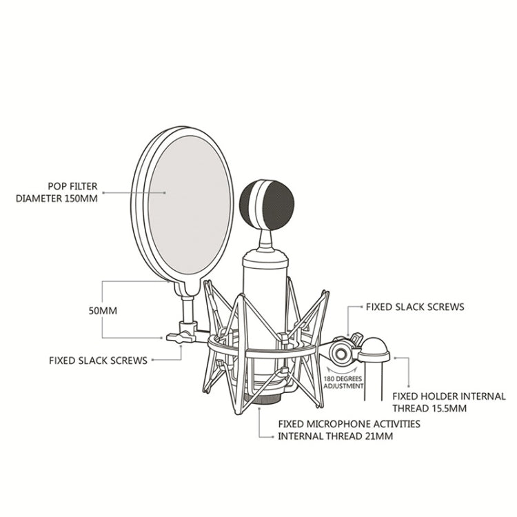 SH-101 Live Microphone ABS Shockproof Bracket (Black) - Stand by buy2fix | Online Shopping UK | buy2fix