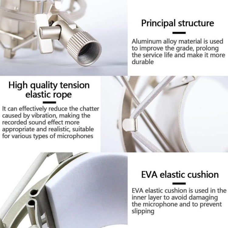 Condenser Microphone 50mm Metal Shockproof Mount Holder (Silver) - Stand by buy2fix | Online Shopping UK | buy2fix