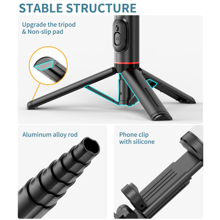 Q12s Bluetooth Remote Control Rotatable Fill Light Tripod Selfie Stick - Selfie Light by buy2fix | Online Shopping UK | buy2fix