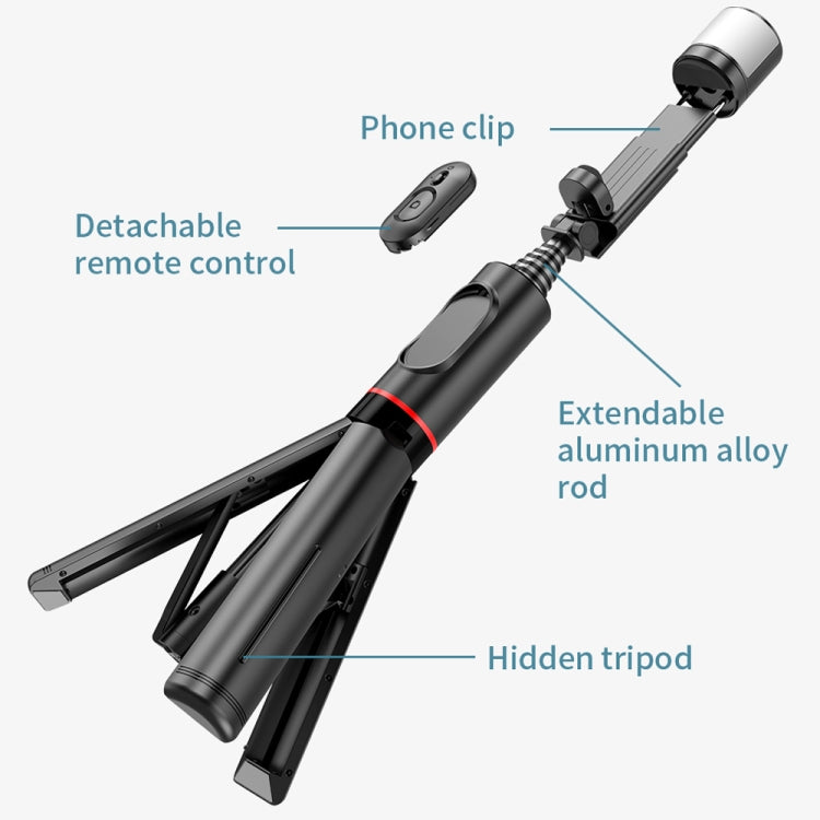 Q12s Bluetooth Remote Control Rotatable Fill Light Tripod Selfie Stick - Selfie Light by buy2fix | Online Shopping UK | buy2fix