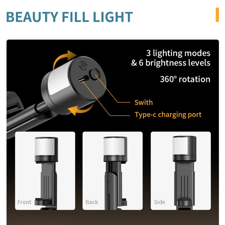 Q12s Bluetooth Remote Control Rotatable Fill Light Tripod Selfie Stick - Selfie Light by buy2fix | Online Shopping UK | buy2fix