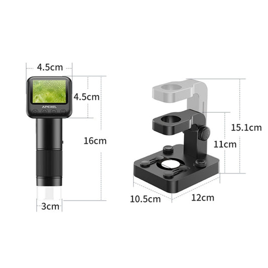 APEXEL MS003 Outdoor Portable HD Digital Microscope with Base - Digital Microscope by APEXEL | Online Shopping UK | buy2fix