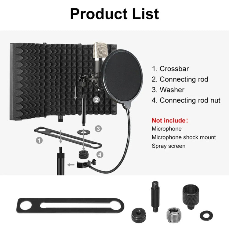 XTUGA P73 Foldable Recording Microphone Isolation Shield - Windshield by XTUGA | Online Shopping UK | buy2fix