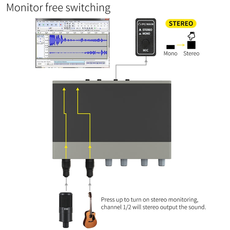XTUGA E22 Audio Interface Professional Sound Card - Live Sound Effects Processors by XTUGA | Online Shopping UK | buy2fix